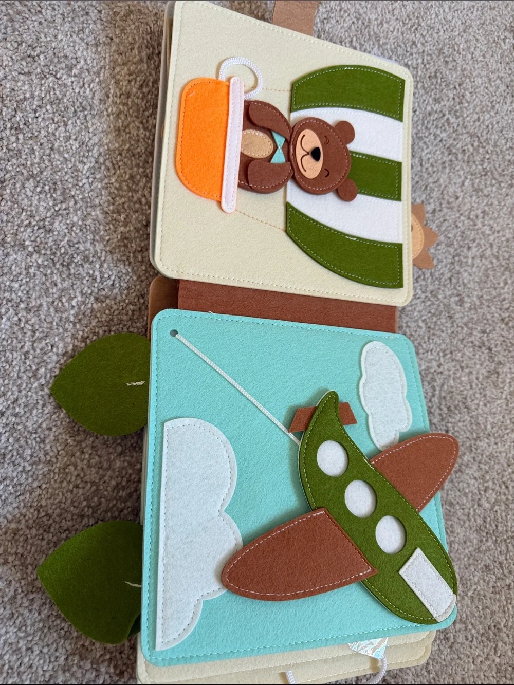 Kids Felt Bear Activity Book - Brown & Cream Toy